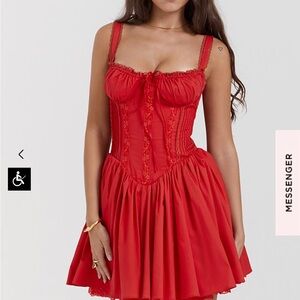 House of CB Pietra Dress ( Red)